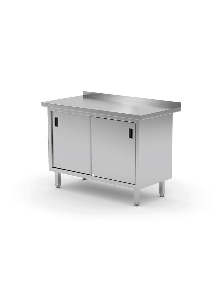 Стіл-тумба дверцята купе 1600x600x(H)850 мм 811689 Hendi Stainless steel - зображення 1