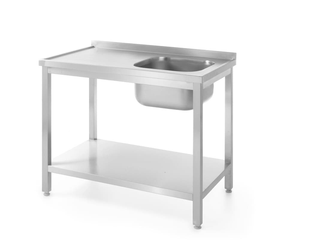 Стіл з ванною мийною та полицею для самостійного складання 600x600x(H)850 мм 811856 Hendi - зображення 1