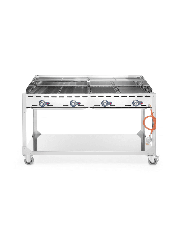 Гриль газовий Green Fire - 4 пальники, на колесах, 1400x612x(H)825, 22,0 кВт 149614 Hendi 18/0 Stainless steel - зображення 1