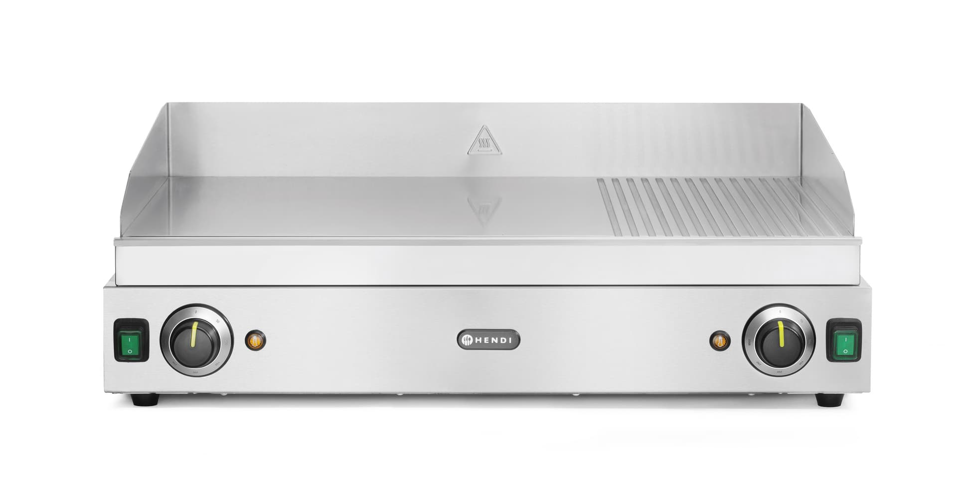 Поверхня для смаження - гриль Blue Line, 720x530x(H)250 мм - 2/3-гладка, 1/3-рифлена 203163 Hendi 18/0 Stainless steel - зображення 1