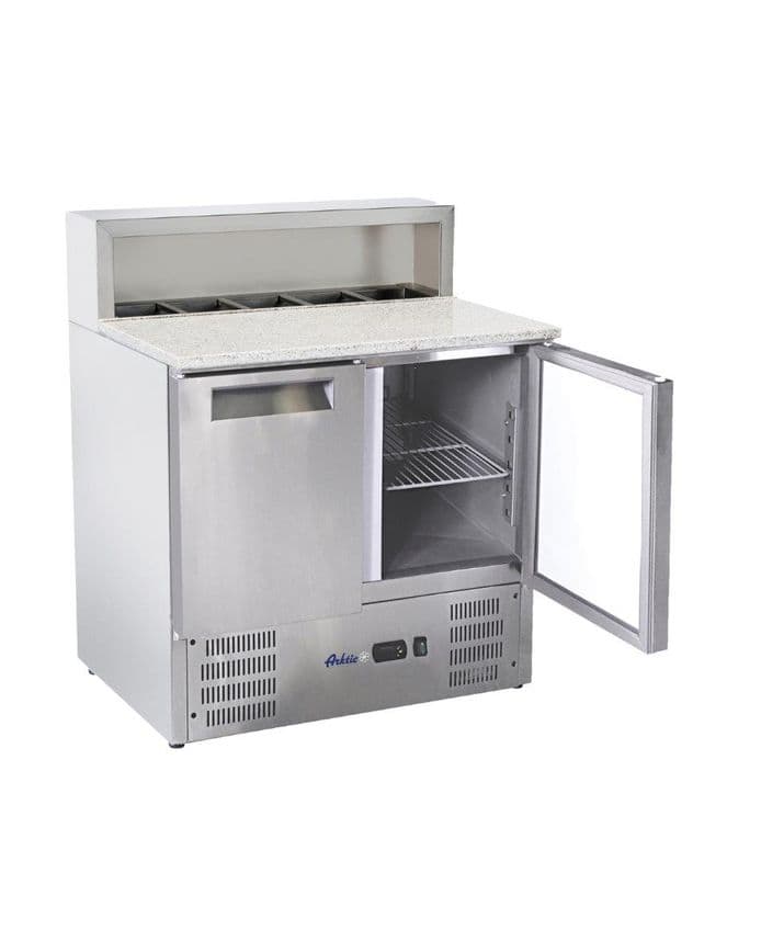 Стіл холодильний 2-дверний з надставкою та гранітною стільницею 236208 Hendi Stainless steel - зображення 1