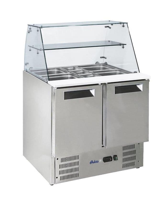 Стіл-холодильник для салатів 2-дверний з надставкою скляною 236185 Hendi - зображення 1