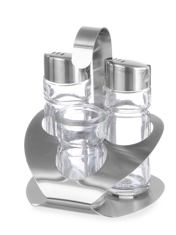 Набір для спецій із 3 частин (сіль, перець, зубочистки) 465325 Hendi 18/0 Stainless steel - зображення 1