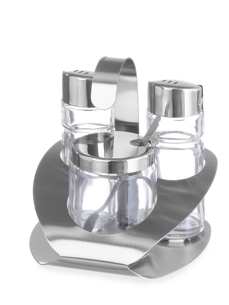 Набір для спецій із 3 частин (сіль, перець, пармезан) 465332 Hendi 18/0 Stainless steel - зображення 1