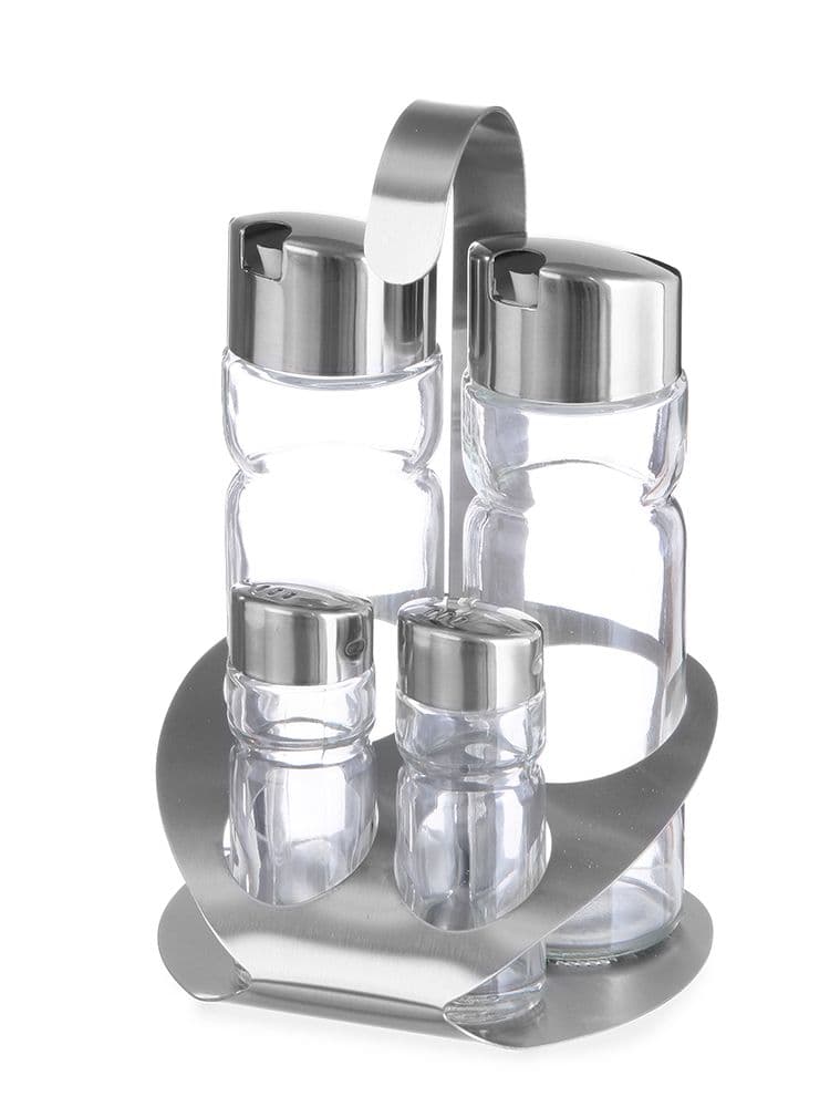 Набір для спецій з 4 частин (сіль, перець, оцет, оливкова олія) 465356 Hendi 18/0 Stainless steel - зображення 1