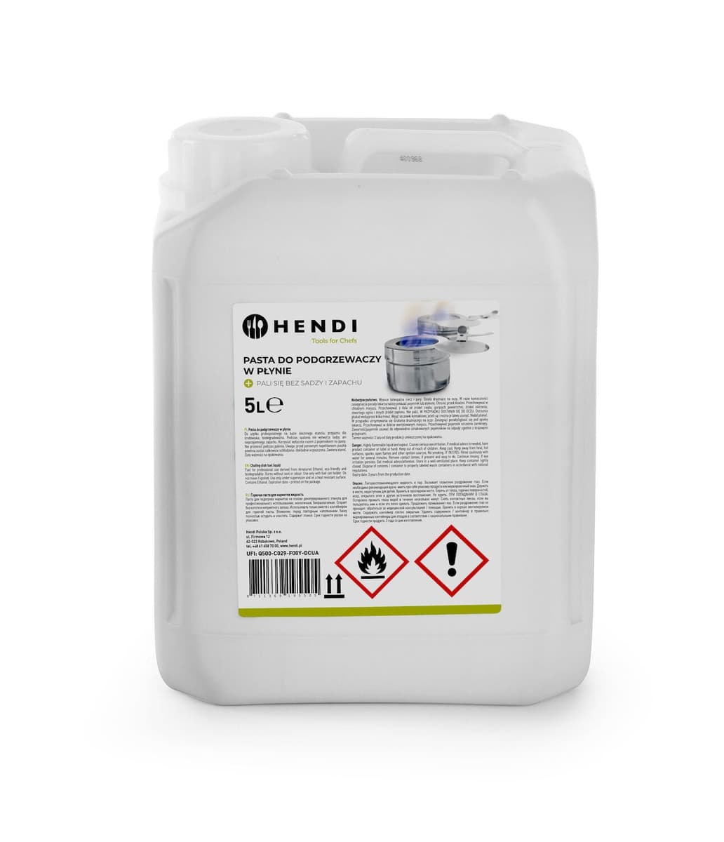 Горюча паста для підігріву - каністра 5 л, етанол 195505 Hendi - зображення 1