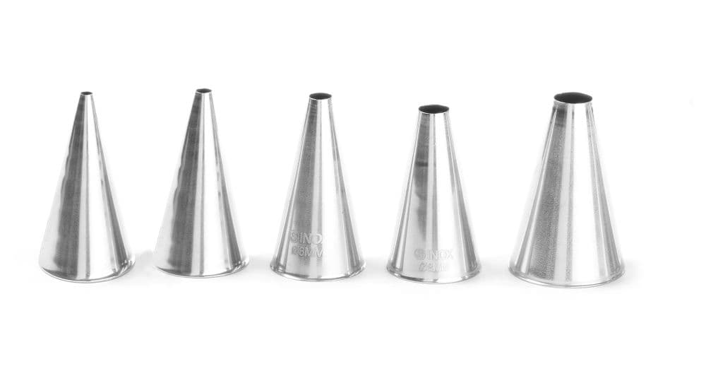 Насадки для кондитерських мішків, форма проста, 5 шт., ø2-4-6-8-10 мм 551691 Hendi 18/10 Stainless steel - зображення 1