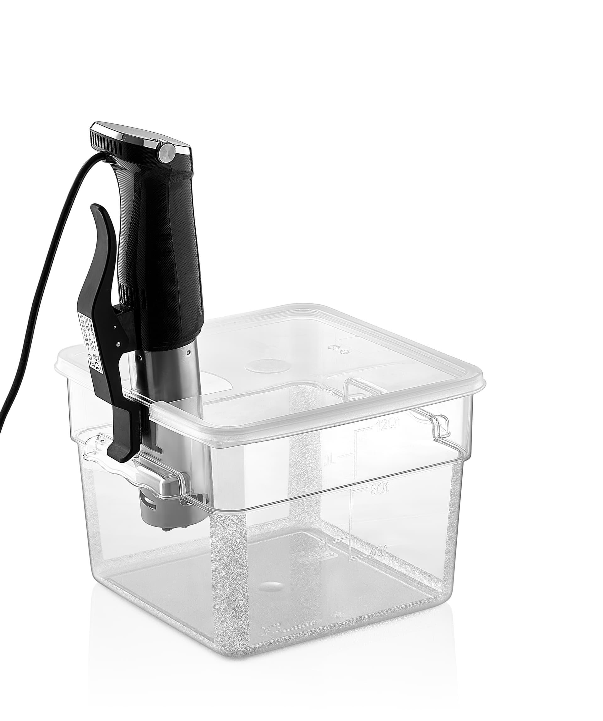 Кришка для контейнера для продуктів з полікарбонату, 11,4 л / 17,2 л / 20,8 л з вирізом для sous vide GSPL--0012/KK Gastro Plast PC Прозорий - зображення 1