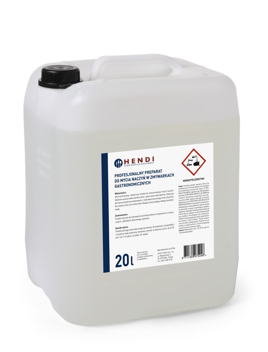 Професійний мийний препарат для посудомийних машин, каністра 20л. 975046 Hendi - зображення 1