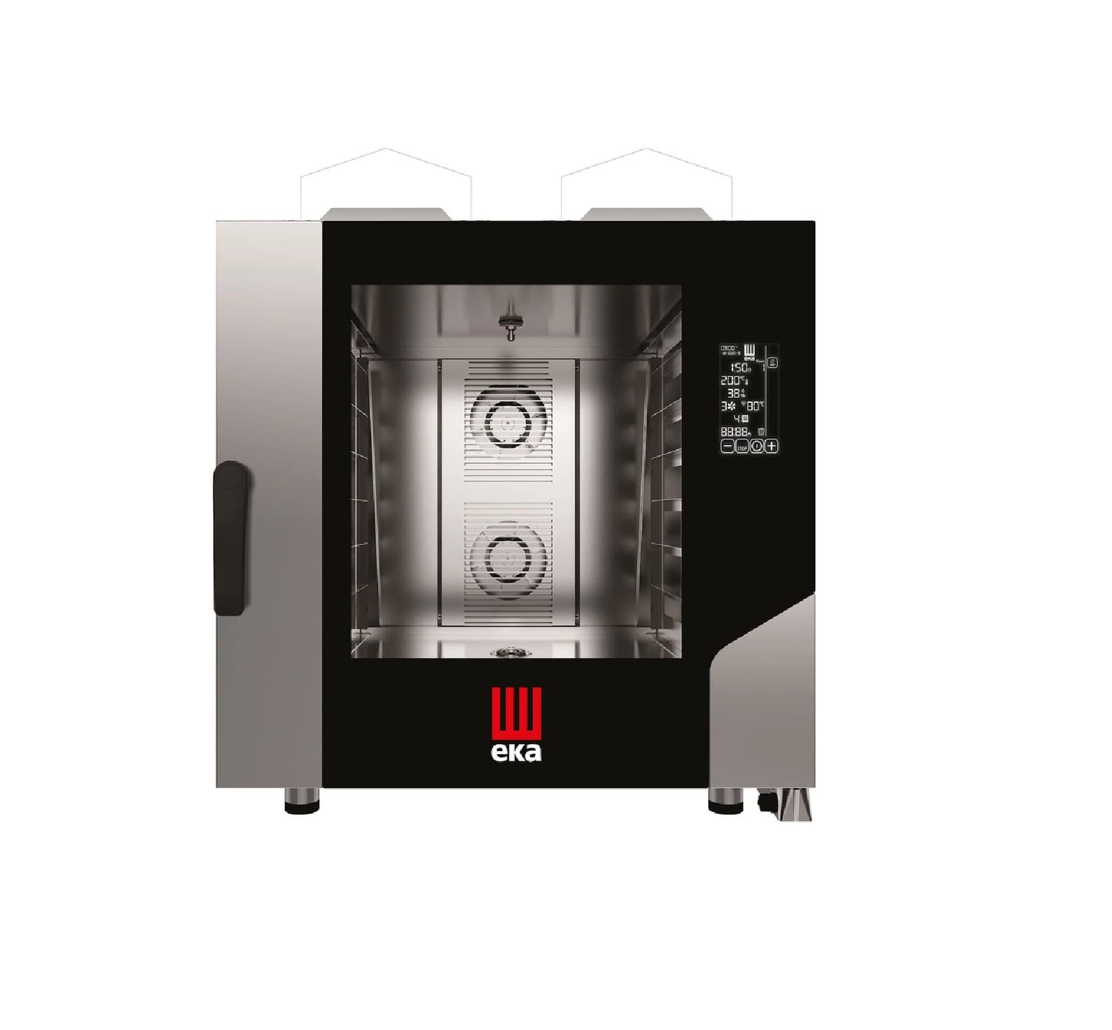 Конвекційна парова піч Millennial Black Mask BAKERY 6 x 600 x 400 газова, з прямим розбризкуванням, електронним управлінням MKF664GBM Hendi Podwójne szkło szyby;Stal nierdzewna - зображення 1