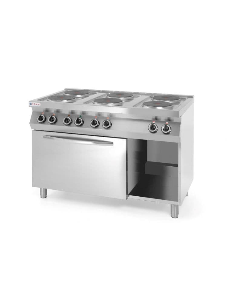 Плита електрична 6-ти конфоркова Kitchen Line з електричною конвекційною духовою шафою GN 1/1 226247 Hendi Stainless steel - зображення 1