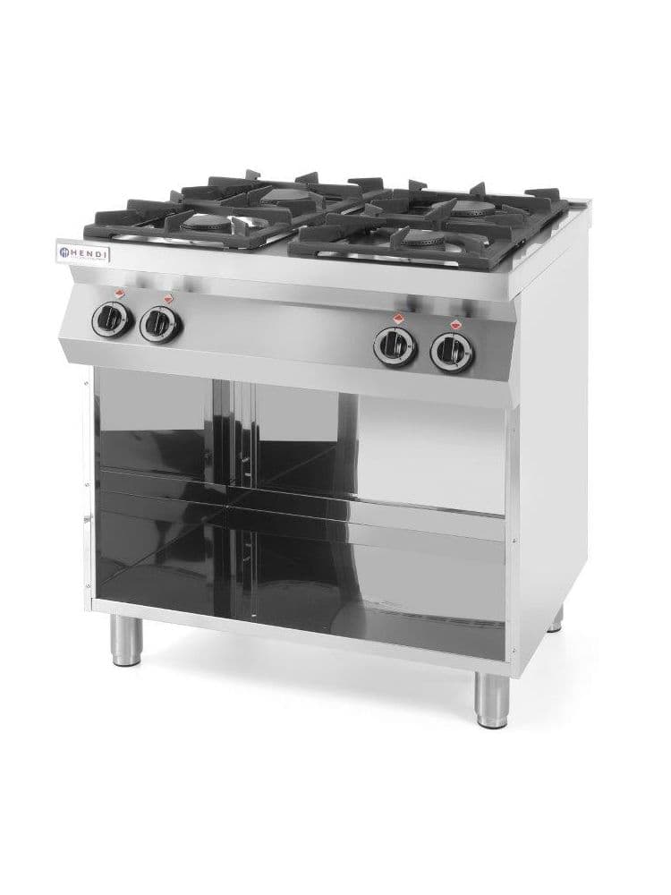 Плита газова 4-х конфоркова Kitchen Line на відкритому модулі, 800x700x(H)900 мм, 19 кВт 227589 Hendi Stainless steel - зображення 1