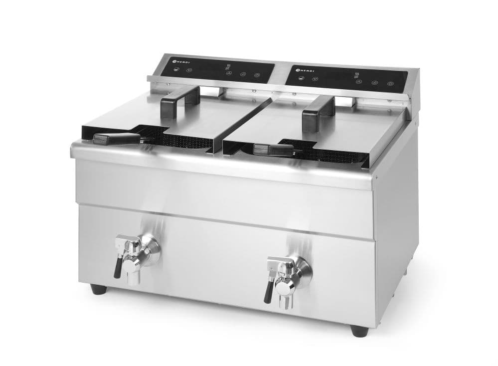 Фритюрниця індукційна Kitchen Line - 2х8 л 215029 Hendi Stainless steel - зображення 1