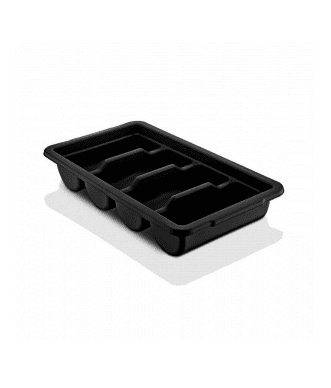 Контейнер для столових приборів (4 відділення), чорний сумісний з GKL--0004 GK--0004В Gastro Plast PP Чорний - зображення 1