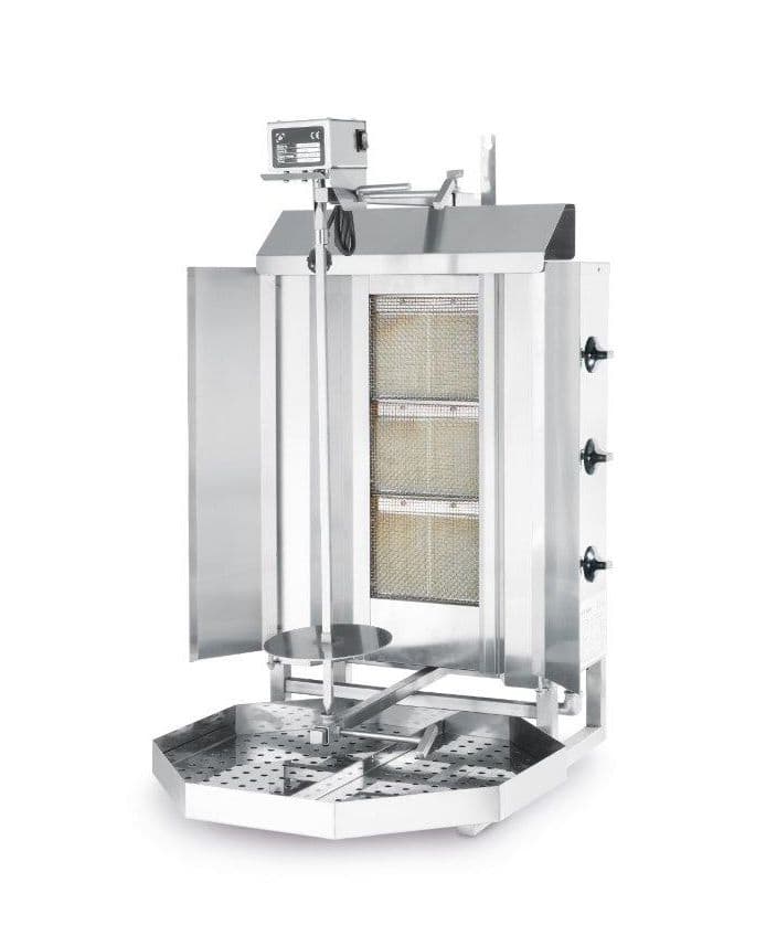 Гриль для шаурми Profi Line, газовий - 3 пальники 143087 Hendi Stainless steel - зображення 1