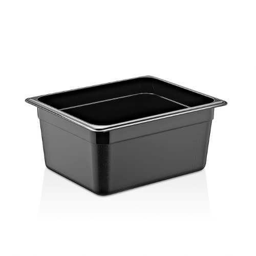 Гастроємність GN 1/2 150 мм із чорного полікарбонату GNP--0012150BL Gastro Plast PC Чорний - зображення 1