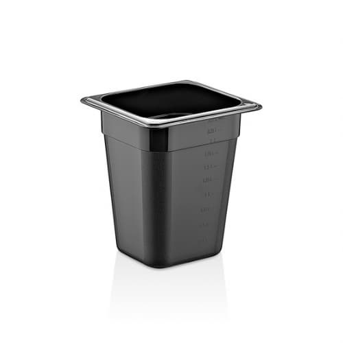 Гастроємність GN 1/6 200 мм із чорного полікарбонату GNP--0016200BL Gastro Plast PC Чорний - зображення 1