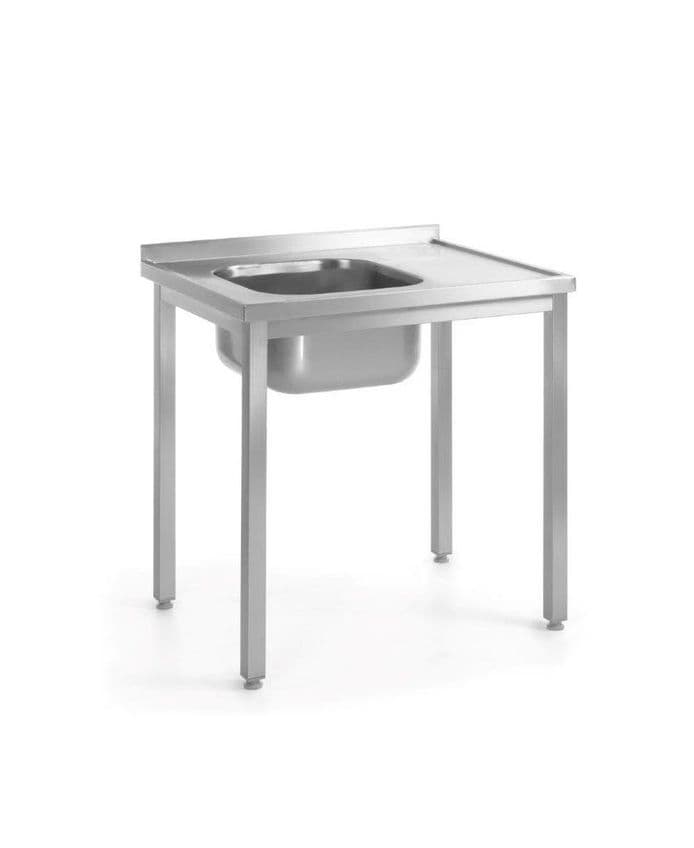 Стіл з мийкою на болтах - для настінного монтажу 1000x600x(Н) 850 мм 812648 Hendi Stainless steel - зображення 1