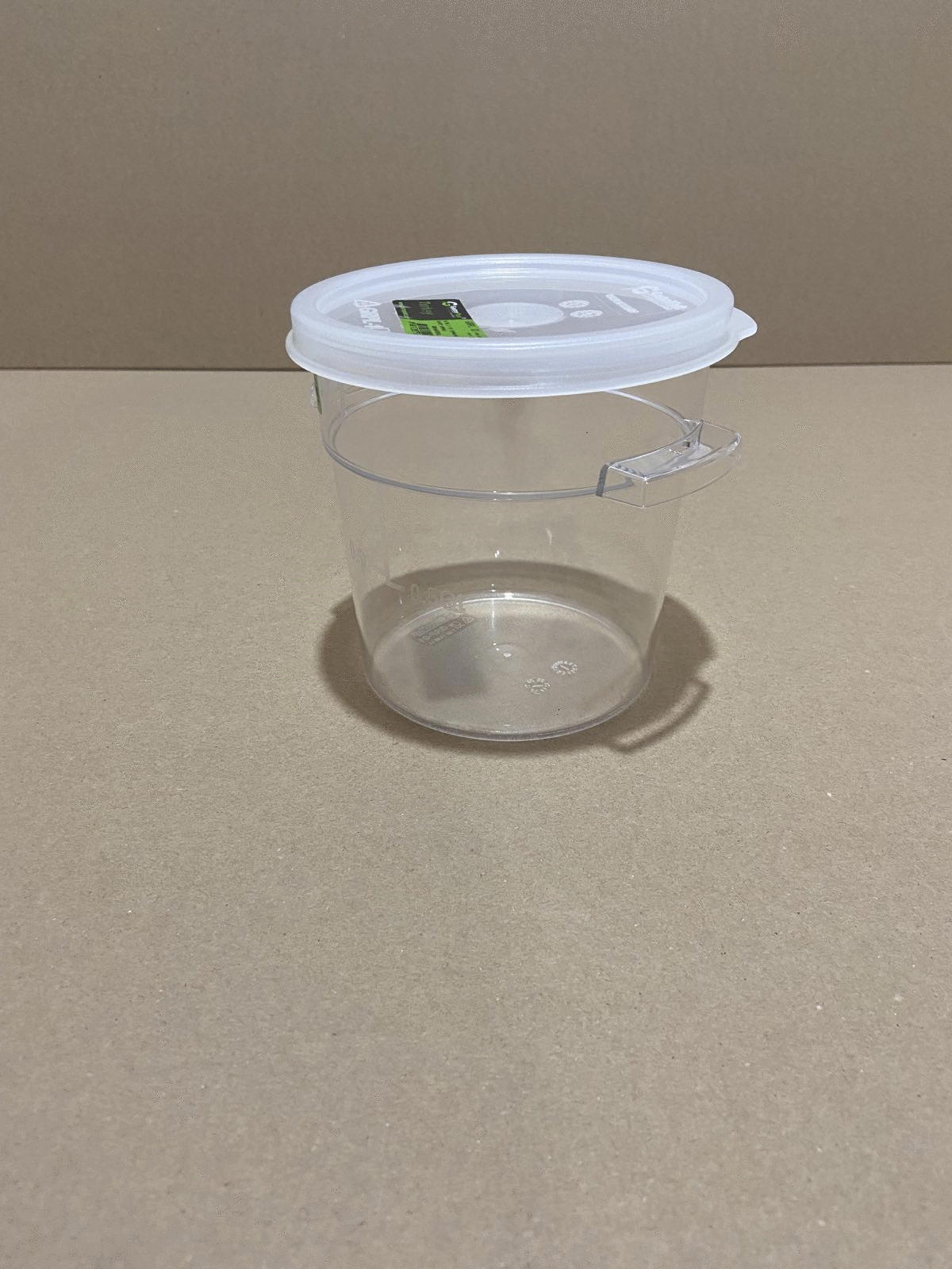 Круглий контейнер для зберігання продуктів 0,95 л з полікарбонату (Кришка продається окремо) GRP--001 Gastro Plast PC Прозорий - зображення 1