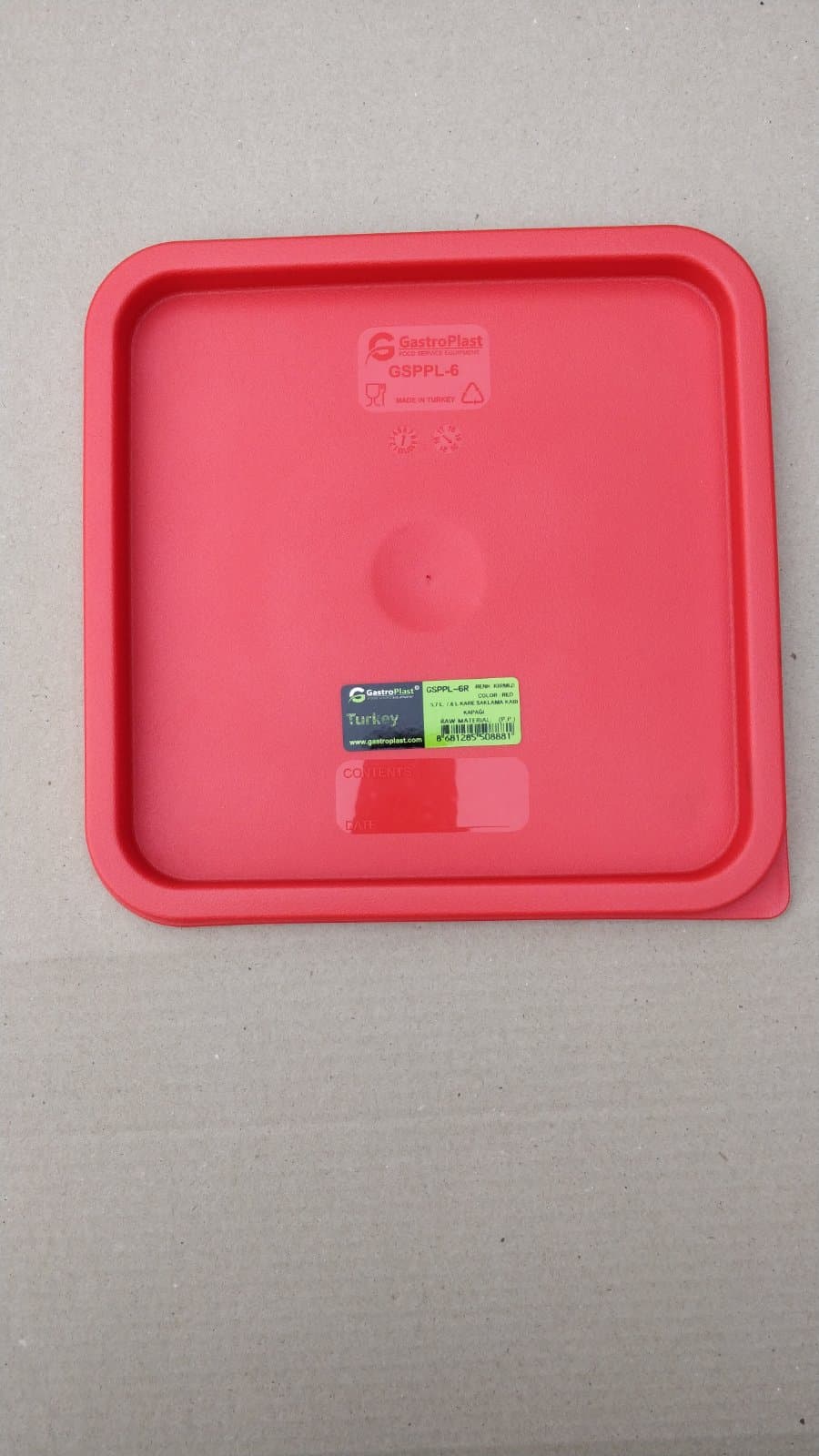 Кришка для контейнера для продуктів із поліпропілену, 5,7 л/7,6 л (червона) GSPPL--006R Gastro Plast PP Червоний - зображення 1