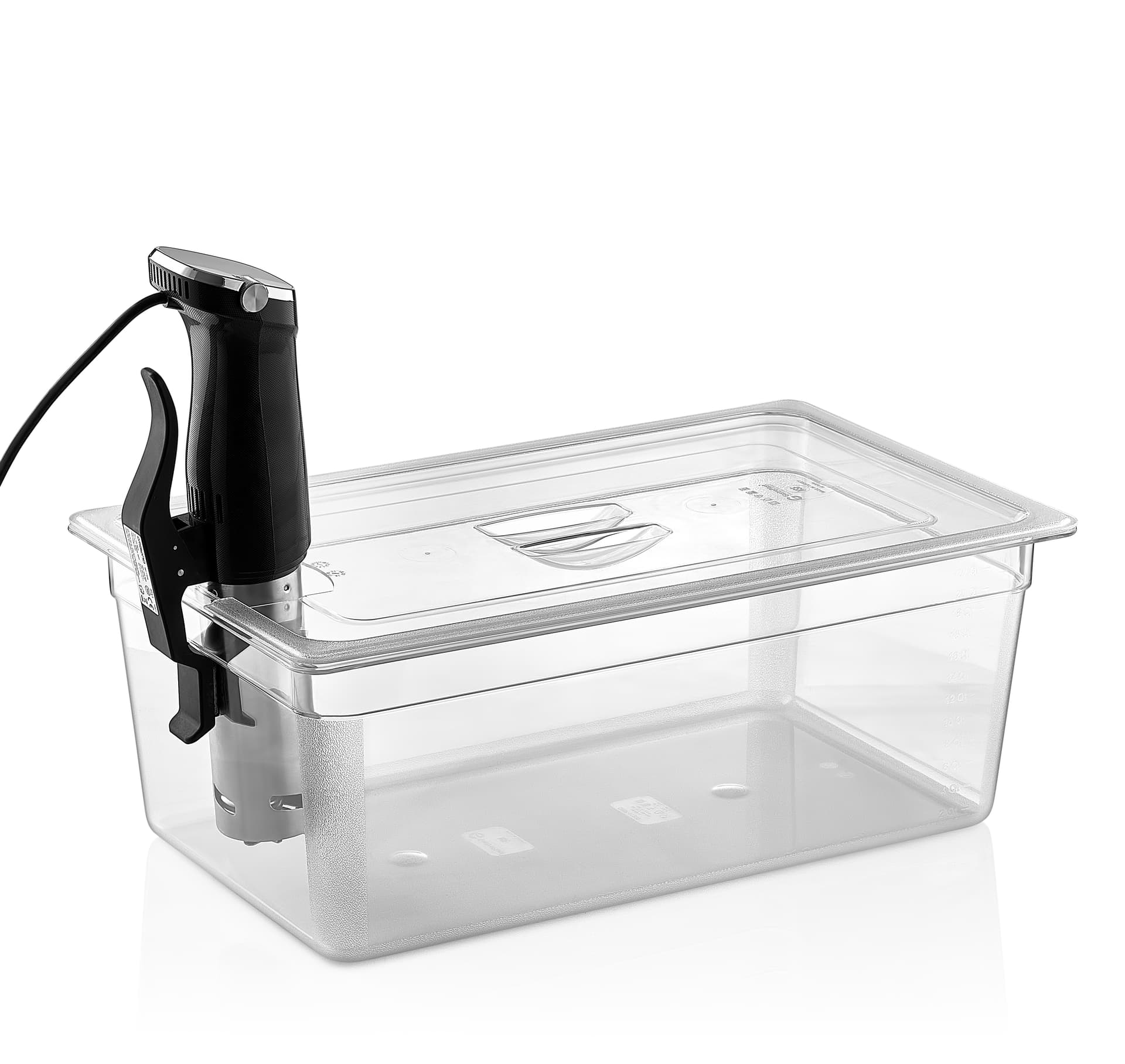 Кришка для гастроємності з полікарбонату GN 1/1 з вирізом для sous vide GNPL--0011/KK Gastro Plast PC Прозорий - зображення 1