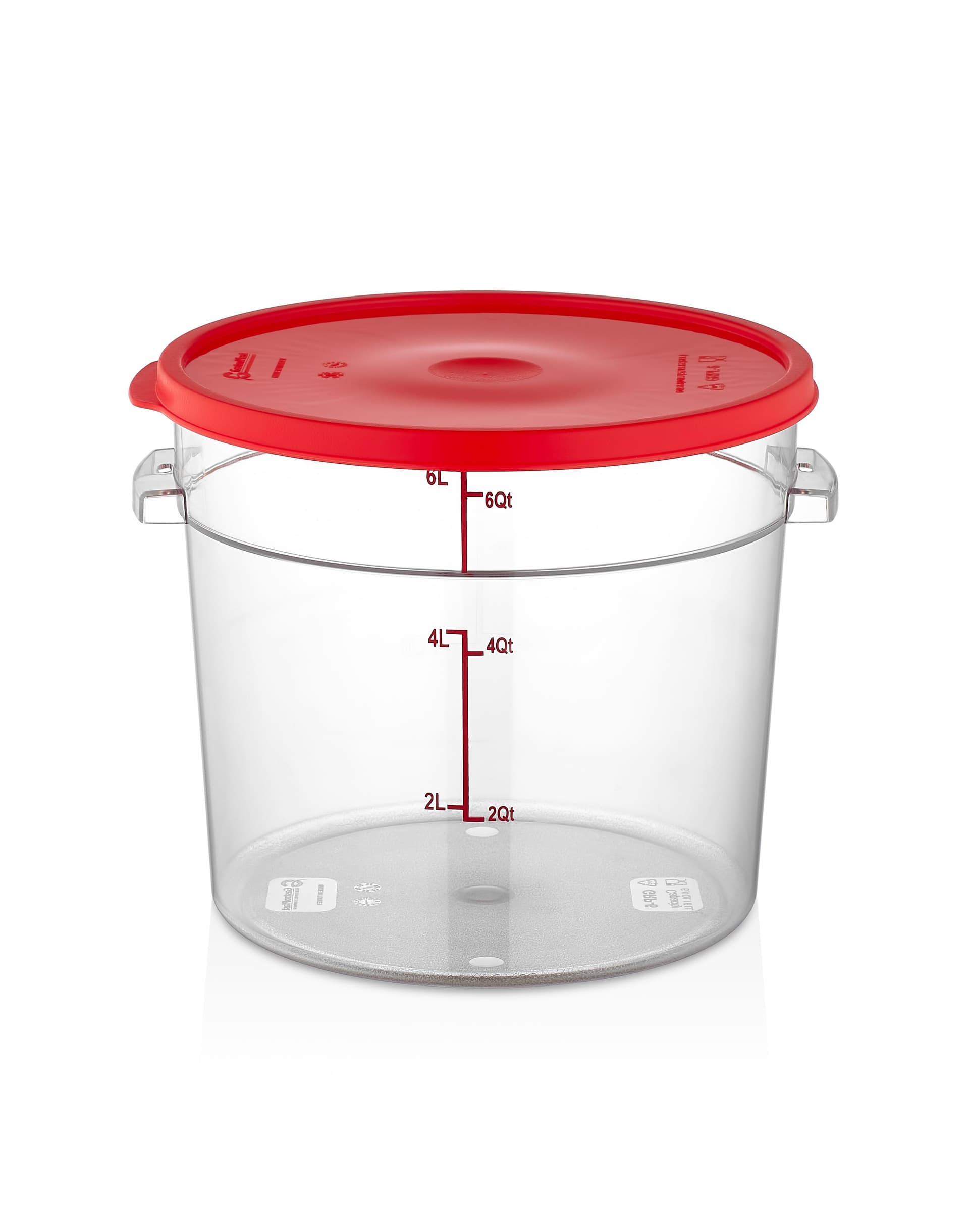 Круглий контейнер для зберігання продуктів 6 л з полікарбонату (Кришка продається окремо) GRP--006 Gastro Plast PC Прозорий - зображення 1