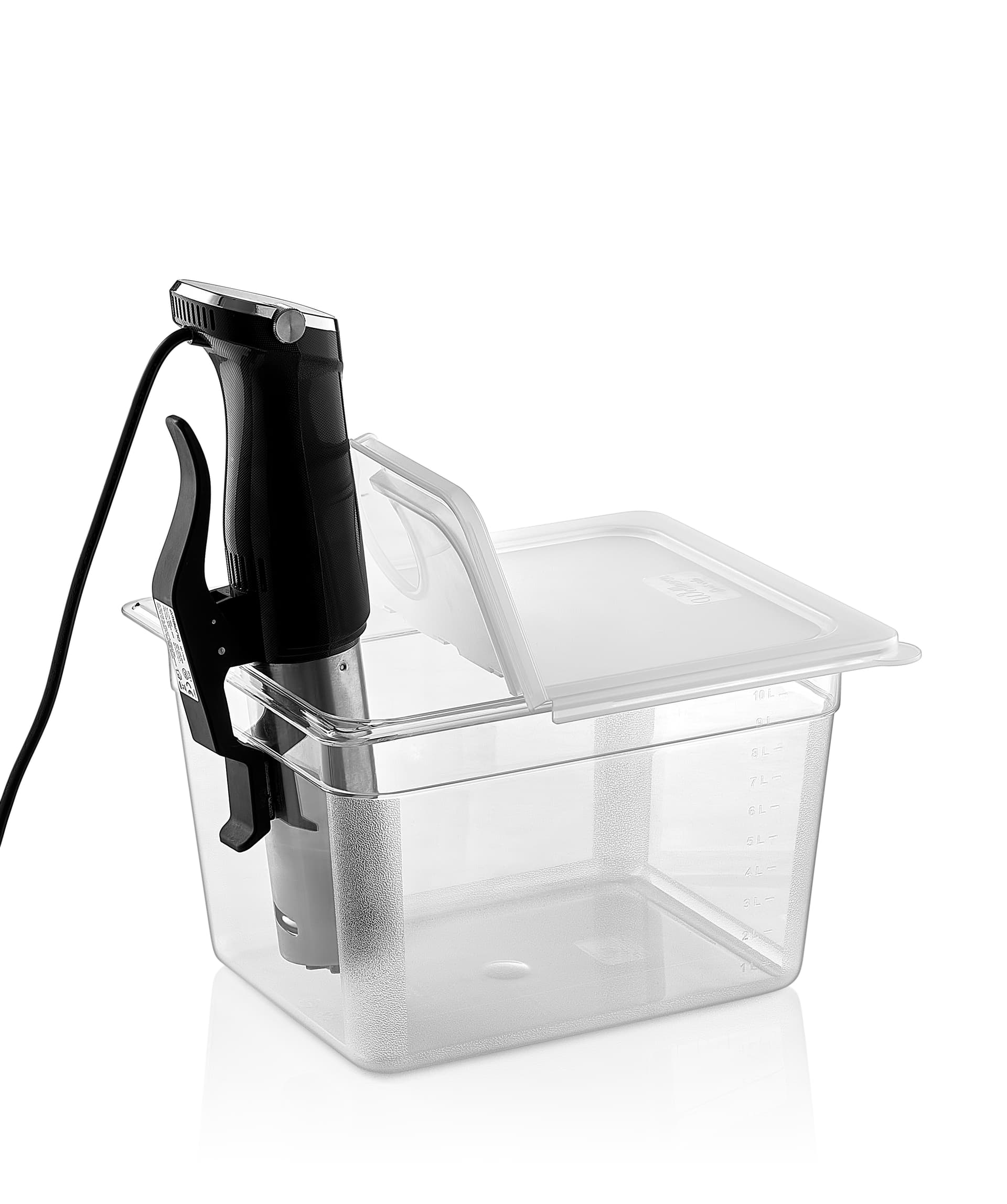 Кришка відкидна GN 1/2 із поліпропілену з вирізом для sous vide GNPPLM--0012 Gastro Plast PP Прозорий - зображення 1