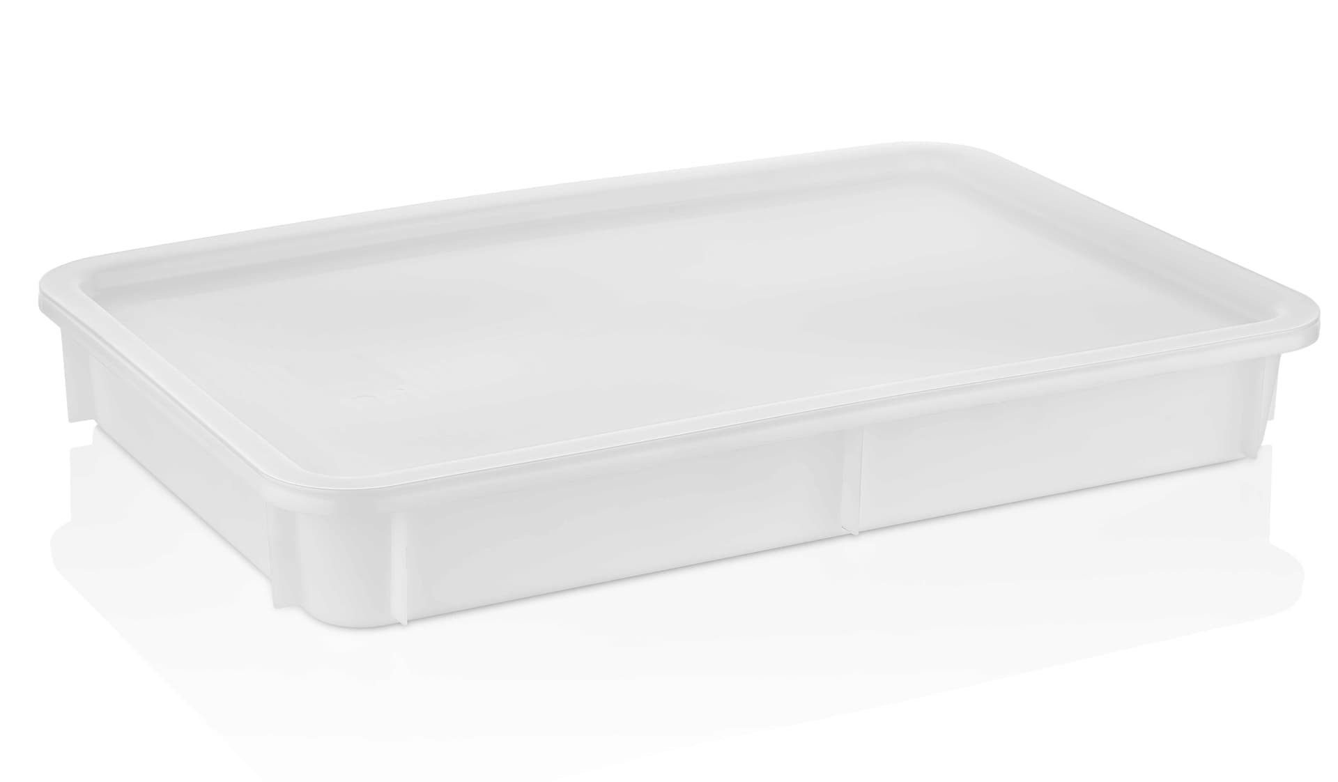 Контейнер для тіста для піци 600*400*75 мм з поліетилену (PE), білий - зображення 1