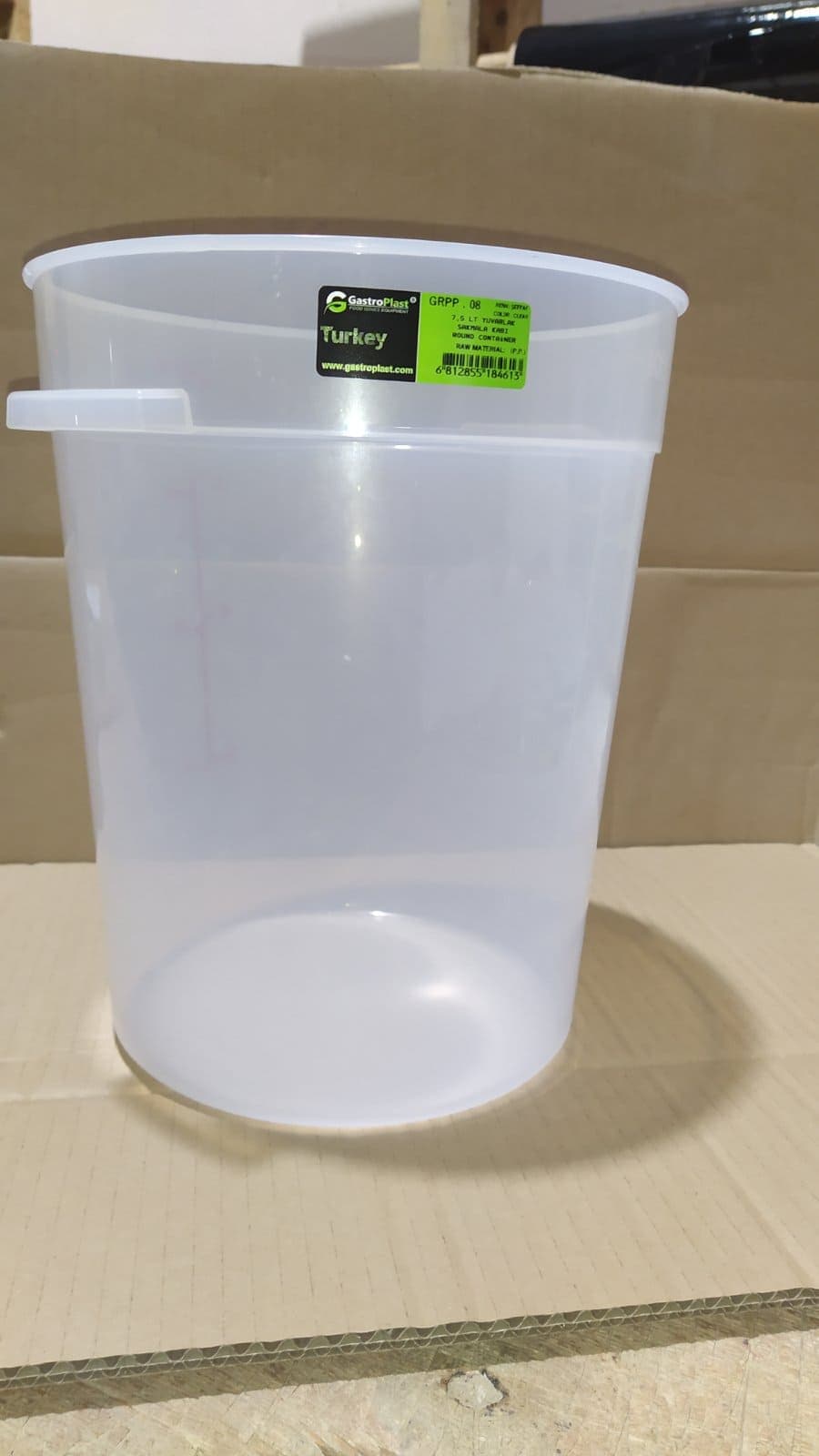 Круглий контейнер для зберігання продуктів 7,5 л з поліпропілену (Кришка продається окремо) GRPP--008 Gastro Plast PP Прозорий - зображення 1