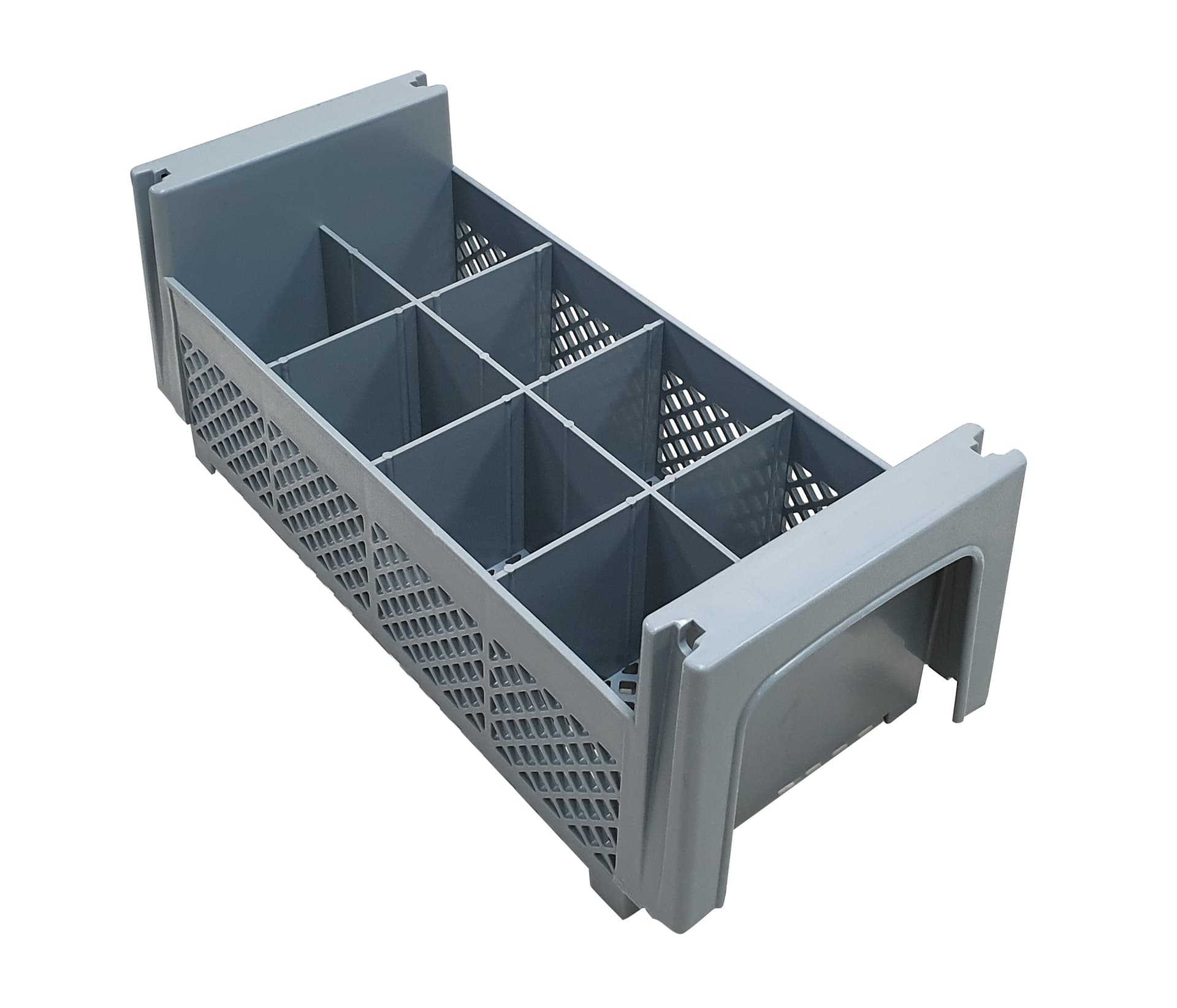 Корзина для посудомийних машин для столових приборів Rock з 8 відділеннями CKB--008 Gastro Plast PP Сірий - зображення 1