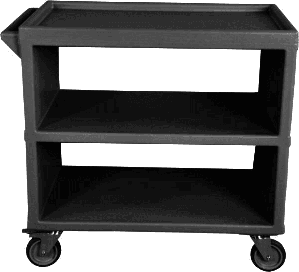 Візок 3-х полочний 2-х сторонній, закритий моноблок SAA--0085 Gastro Plast PE Чорний - зображення 1