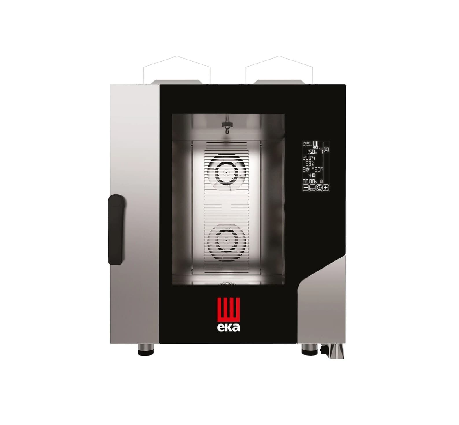 Конвекційна парова піч Millennial Black Mask GASTRO 7 x GN 1/1 газова,з прямим розбризкуванням, з електронним управлінням MKF711GBM Hendi Double pane glass;18/0 Stainless steel - зображення 1