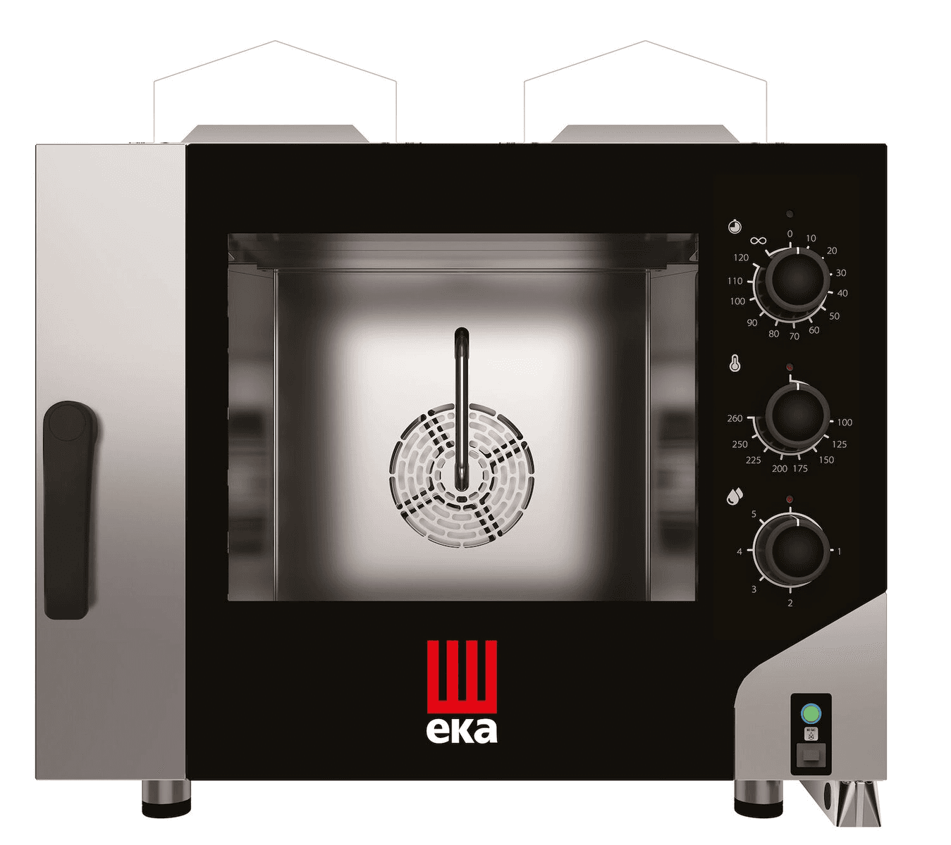 Піч газова конвекційно-парова Millennial Smart Bakery, 4x 600x400mm - електромеханічне управління, Tecnoeka, 230V/300W, 9,3kW, 850x1041x(H)801mm MKF464GS Hendi Podwójne szkło szyby;Stal nierdzewna - зображення 1