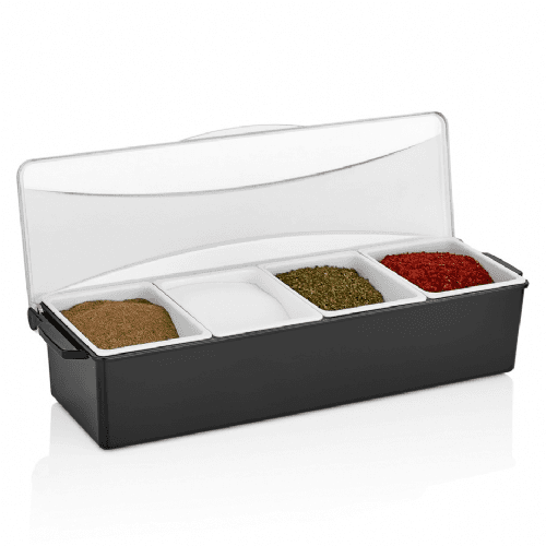 Контейнер для інгредієнтів з кришкою (4 відділення) GSE--0004 Gastro Plast PC Чорний - зображення 1