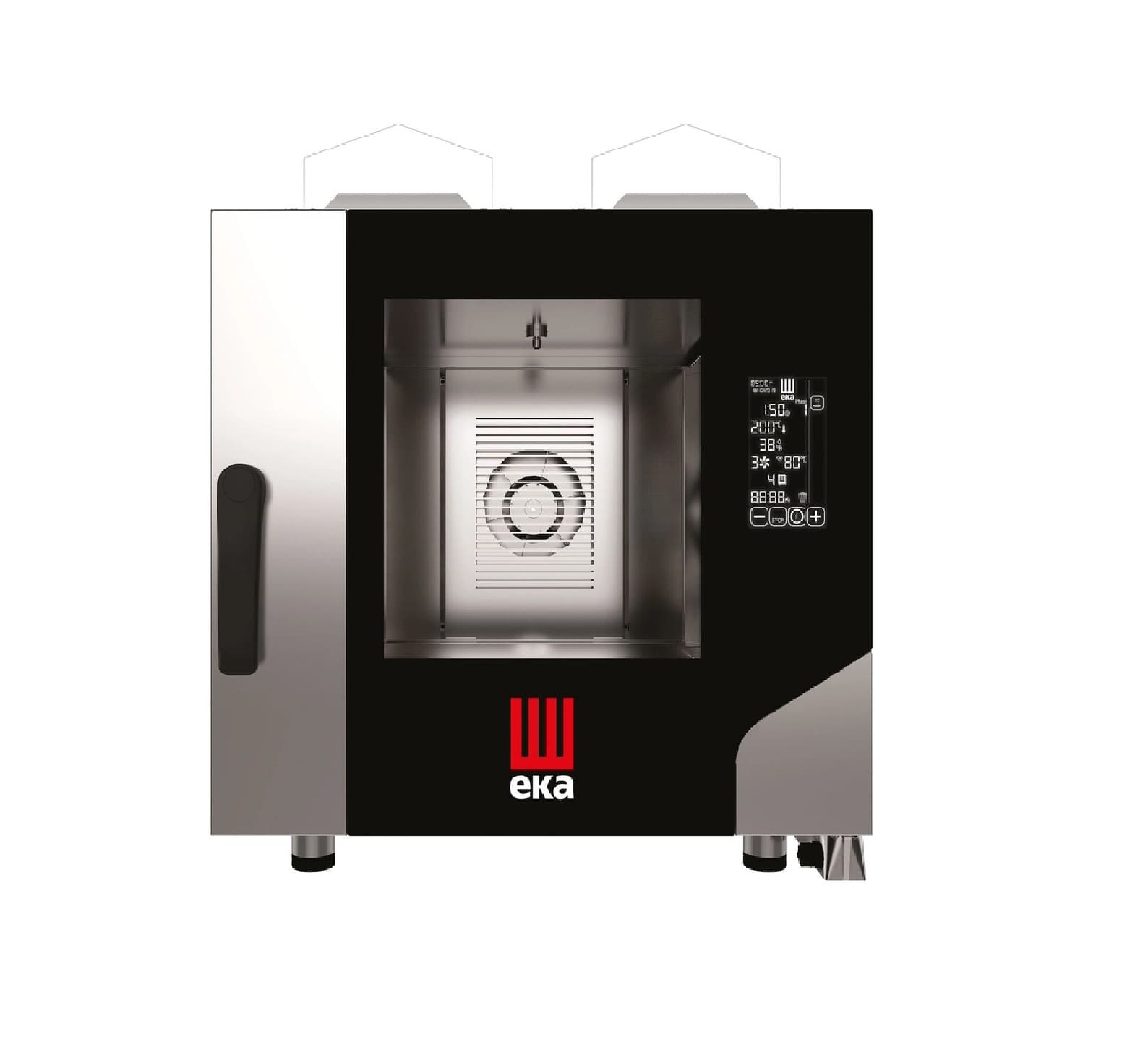 Конвекційна парова піч Millennial Black Mask GASTRO 5 x GN 1/1 газова, з прямим розбризкуванням, з електронним управлінням MKF511GBM Hendi Double pane glass;18/0 Stainless steel - зображення 1