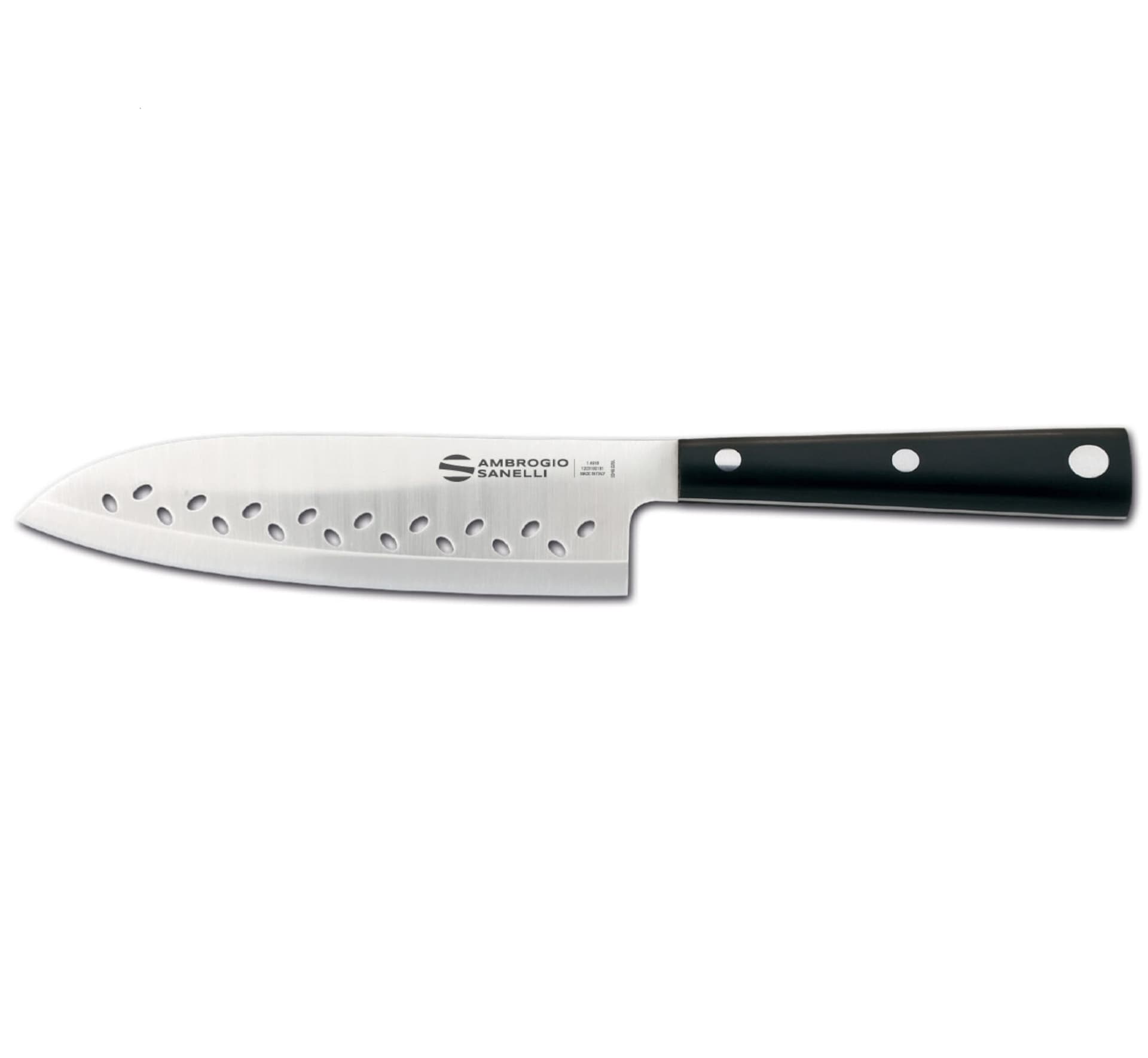 Ніж Hasaki Santoku, Ambrogio Sanelli, (L)290mm H350.016 Hendi Stainless steel;X50CrMoV15 Stainless steel;POM (Polyoxymethylene) - зображення 1