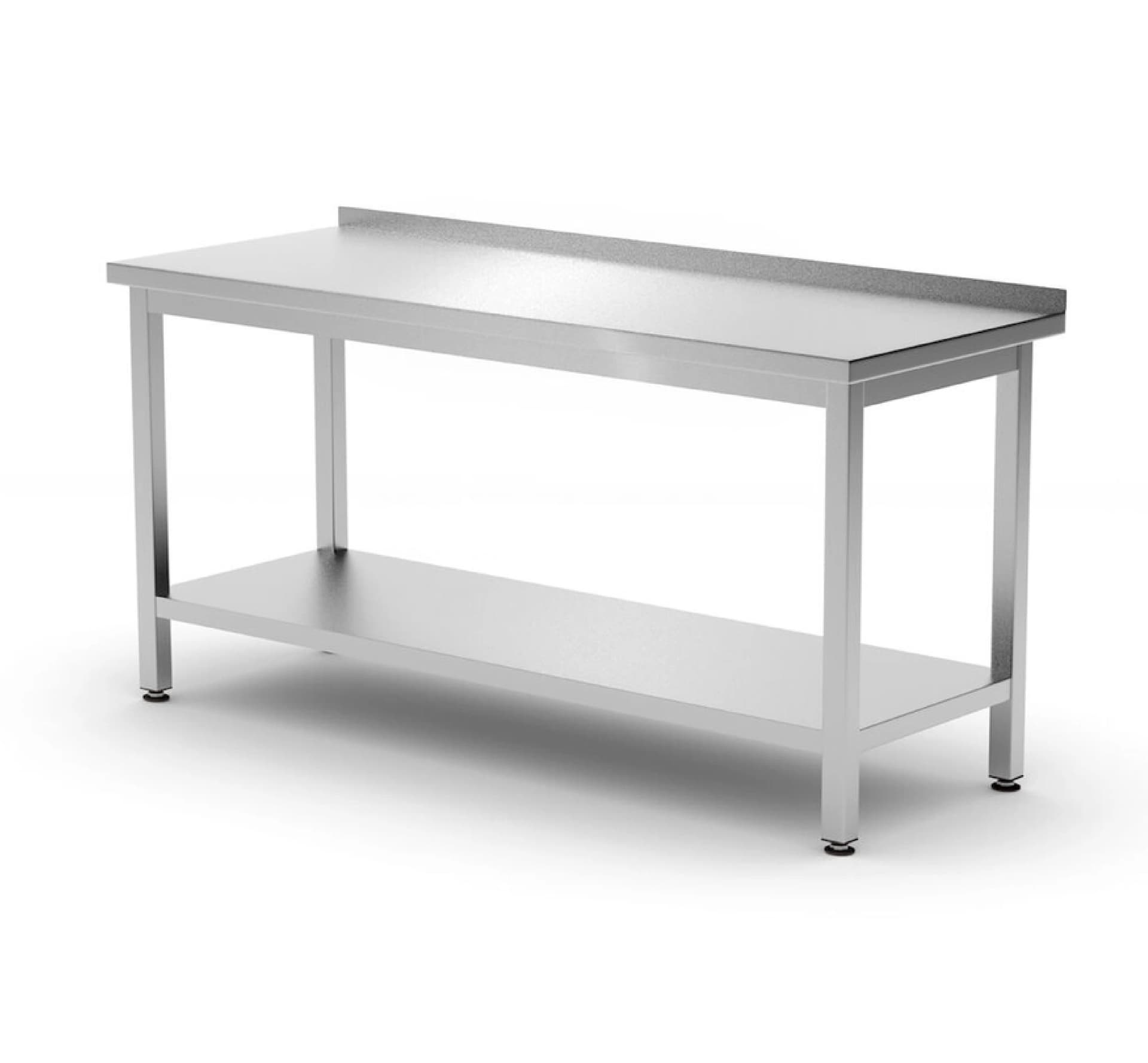 Пристінний робочий стіл Budget Line з полицею – гвинтовий, глибина: 600 мм, HENDI, Budget Line, 800x600x(H)850mm 817261 Hendi - зображення 1