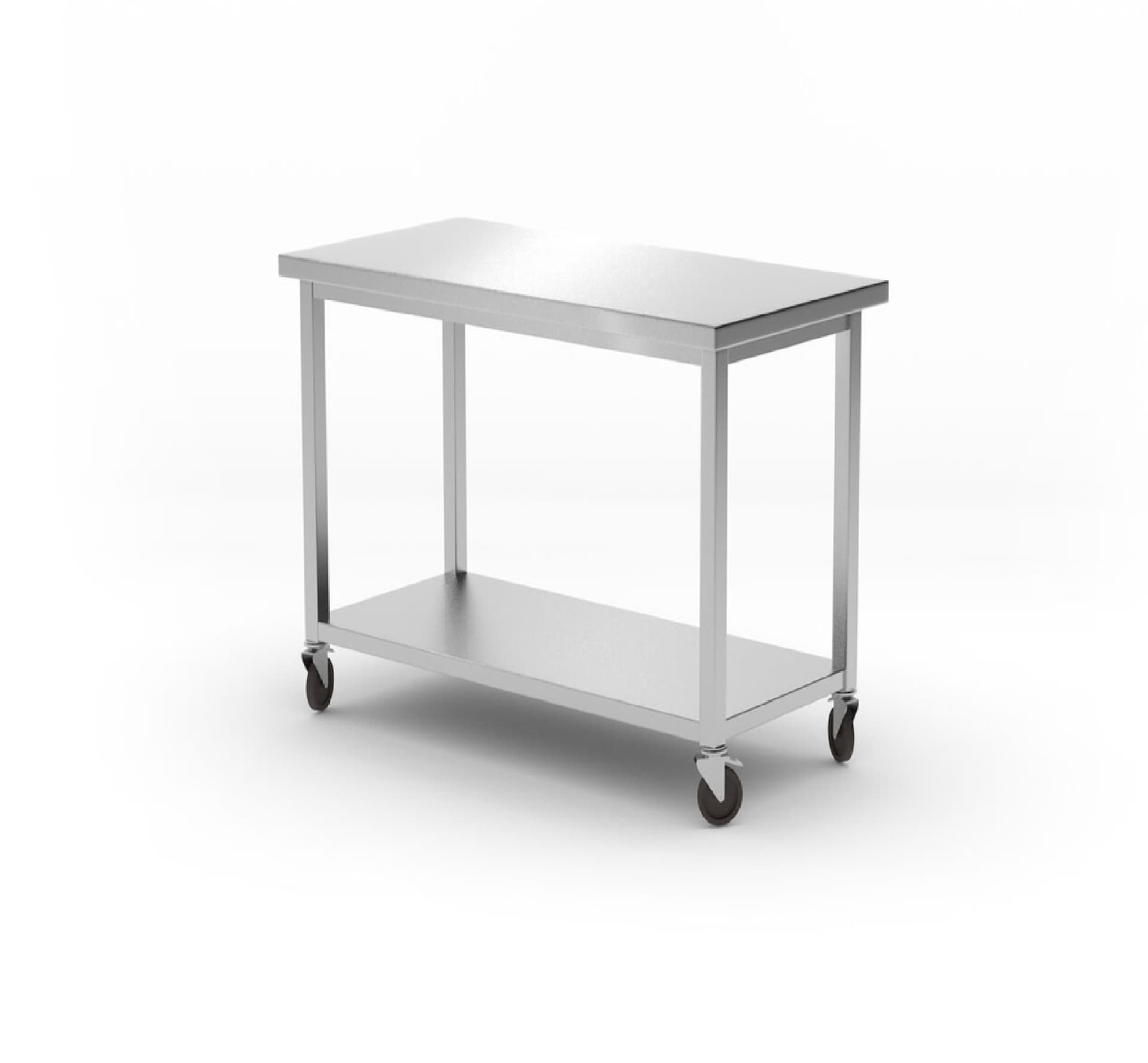 Стіл на колесах з полицею для самостійної збірки 1200x600x(H)850 815793 Hendi Stainless steel - зображення 1