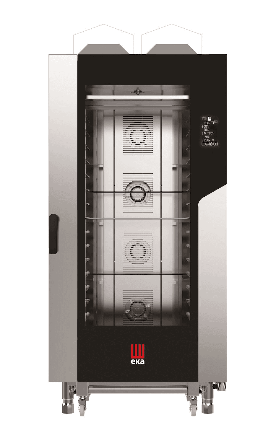 Конвекційно-парова газова піч Millennial Black Mask Bakery. 16x 600x400mm - електронне управління, Tecnoeka, 30kW, 930x1160x(H)2060mm MKF1664GBM Hendi Double pane glass;18/0 Stainless steel - зображення 1
