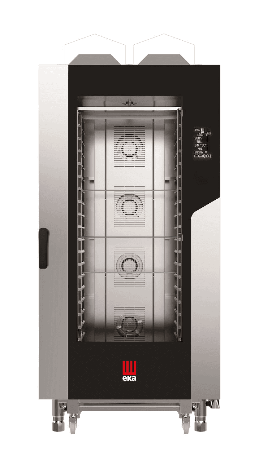 Конвекційно-парова газова піч Millennial Black Mask Gastro, 20x GN 1/1 - електронне управління, Tecnoeka, 31kW, 930x971x(H)1900mm MKF2011GBM Hendi Double pane glass;18/0 Stainless steel - зображення 1