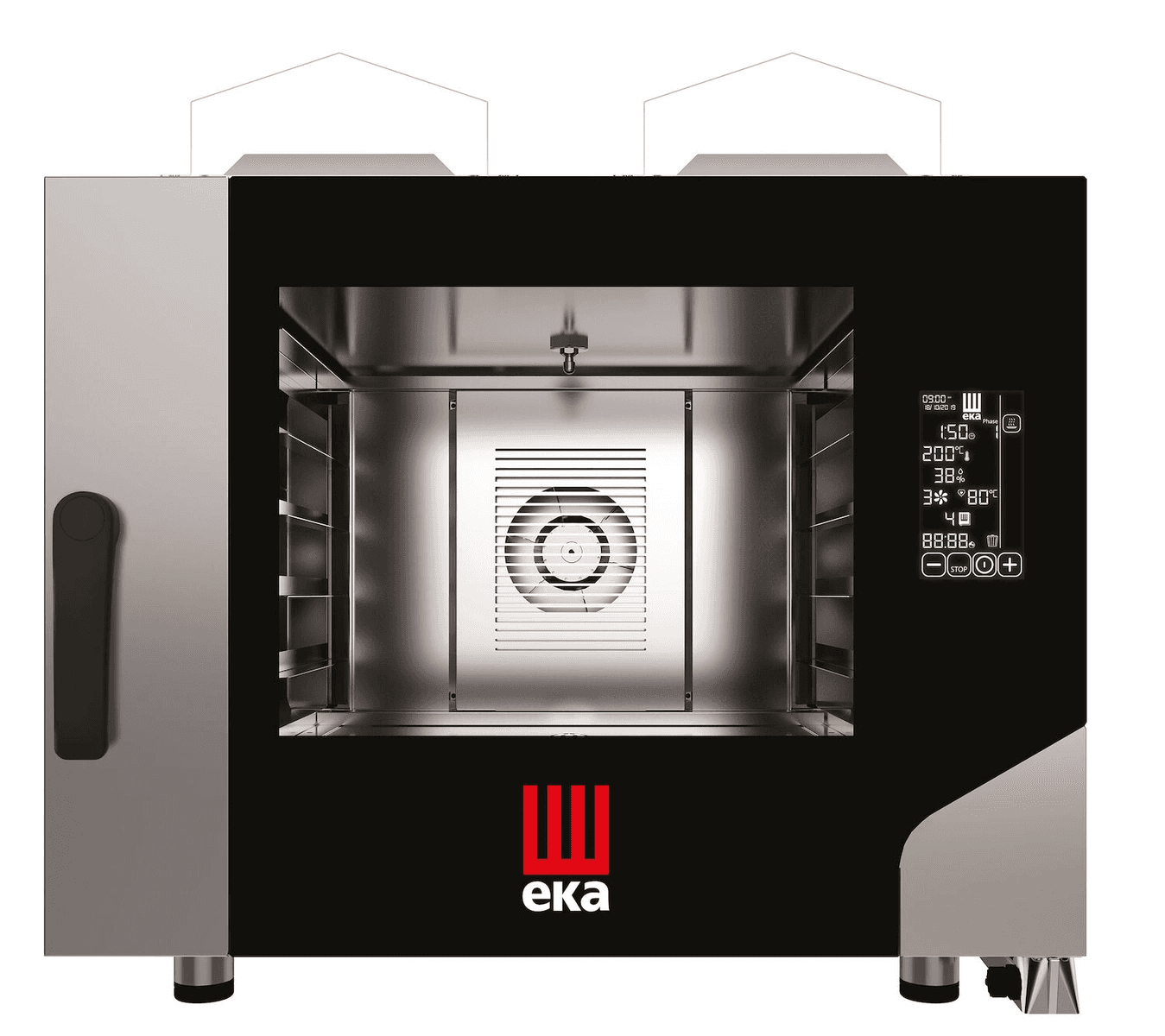 Конвекційно-парова газова піч Millennial Black Mask Bakery, 4x 600x400 мм - електронне управління, Tecnoeka, 9,3 кВт, 850x1035x(H)801 мм MKF464GBM Hendi Podwójne szkło szyby;Stal nierdzewna - зображення 1