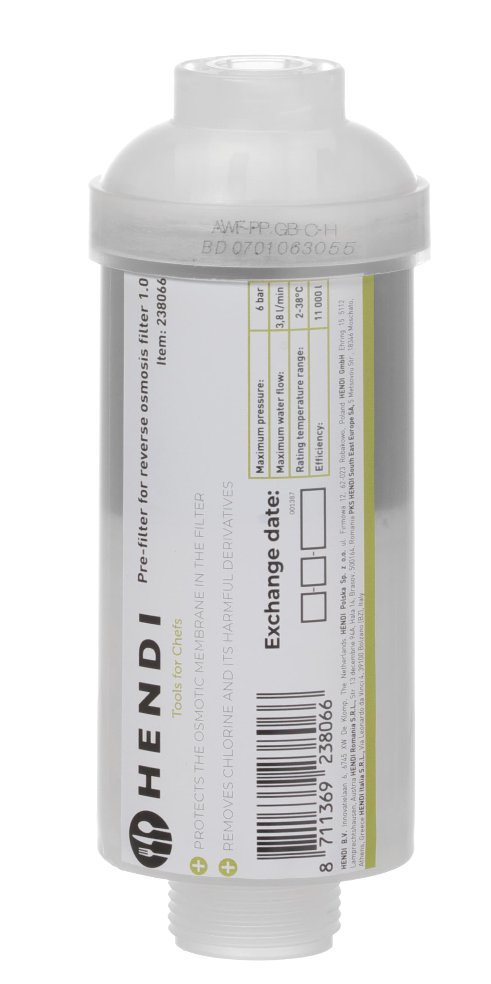 Вставка для фільтра зворотного осмосу 1.0, 238066 Hendi - зображення 1