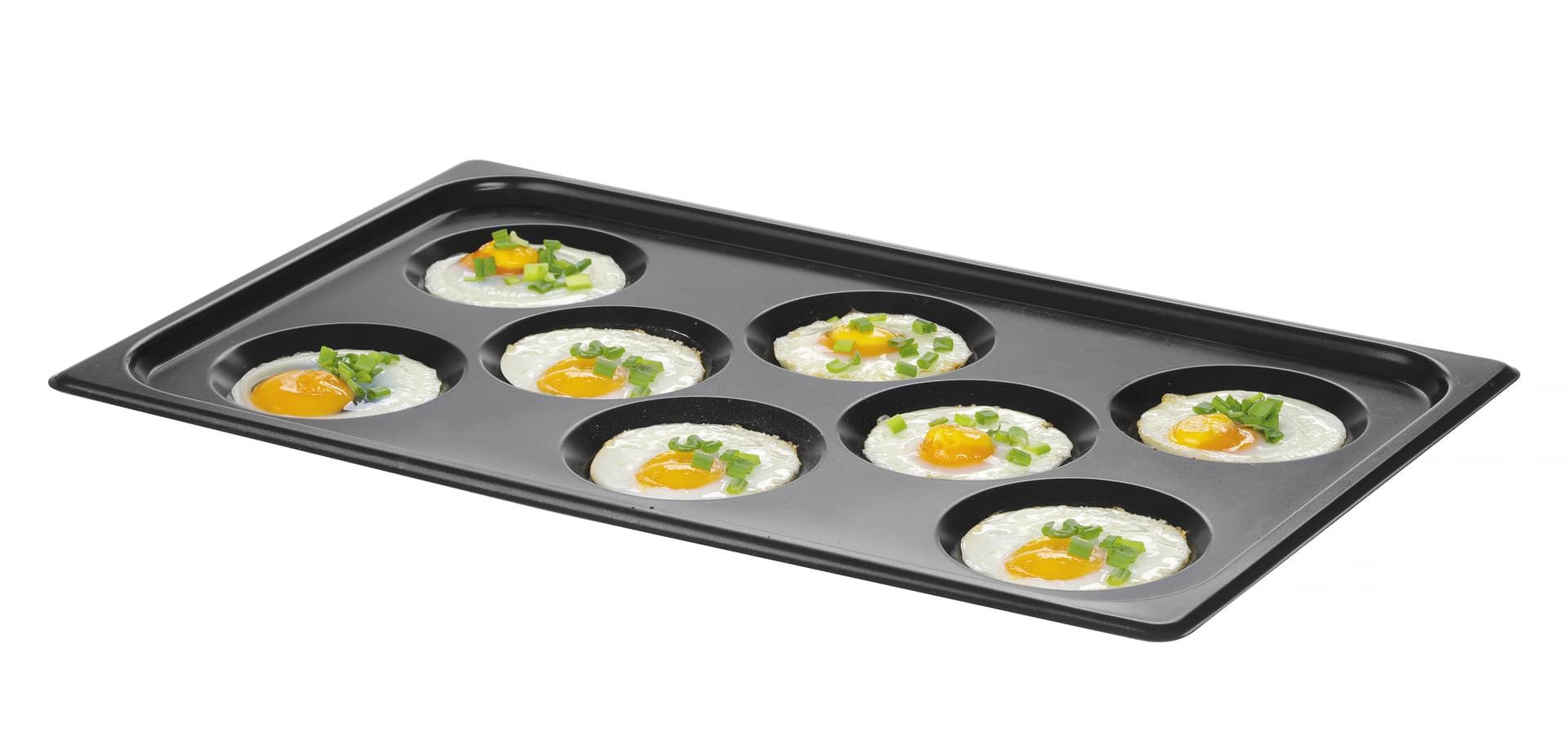 Піддон для яєць, антипригарне покриття CONVECTOMAT Eggplate, HENDI, GN 1/1, чорний, 530x325x(H)26mm 808856 Hendi Aluminium - зображення 1