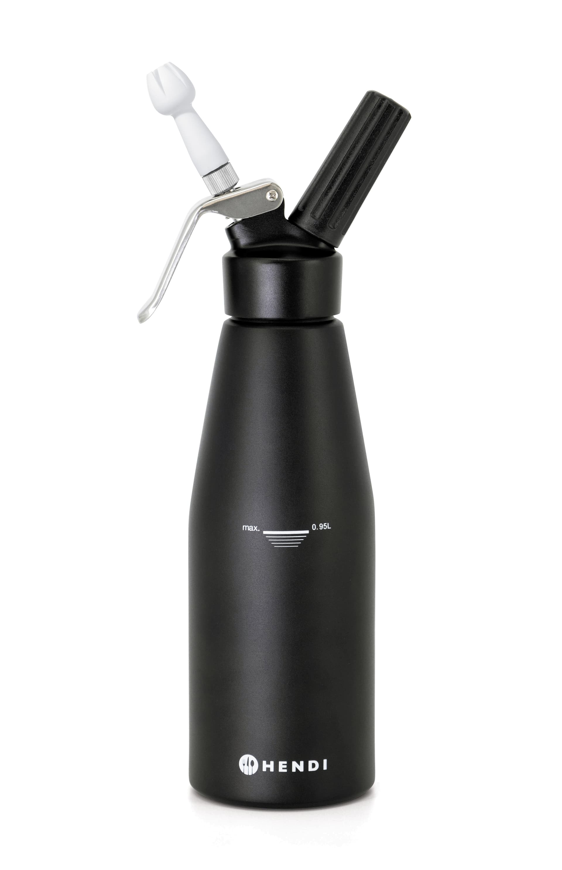 Сифон для вершків Kitchen Line, 0,95л, ø95x(H)320мм - чорний 588598 Hendi Aluminium;PP (Polypropylene) - зображення 1