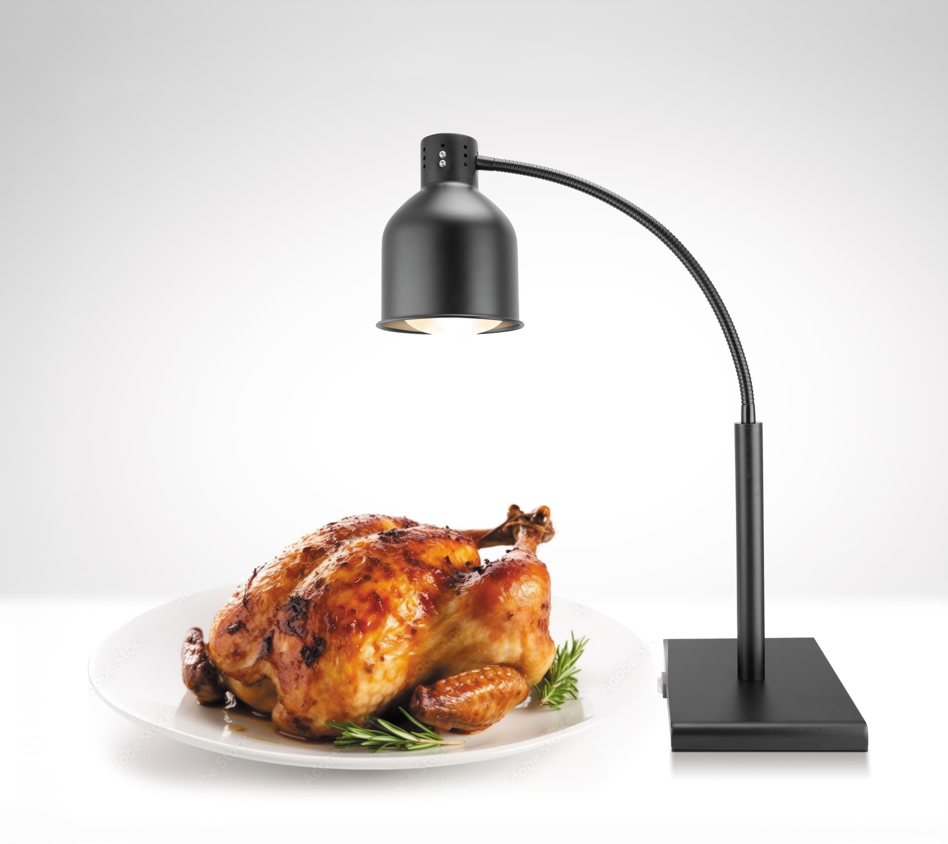 Лампа для підігріву страв, чорна, гнучка, 220-240В/250Вт, 268x200x(H)660мм 273838 Hendi - зображення 1