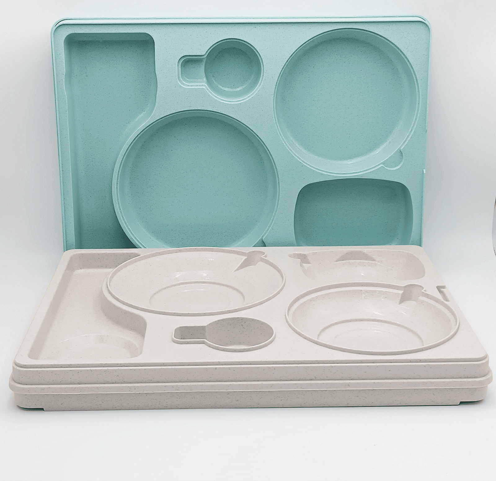 Термопіднос на 5 відділень, 540 x 380 x 120 mm TT--005N Gastro Plast PE Зелено-кремовий - зображення 1