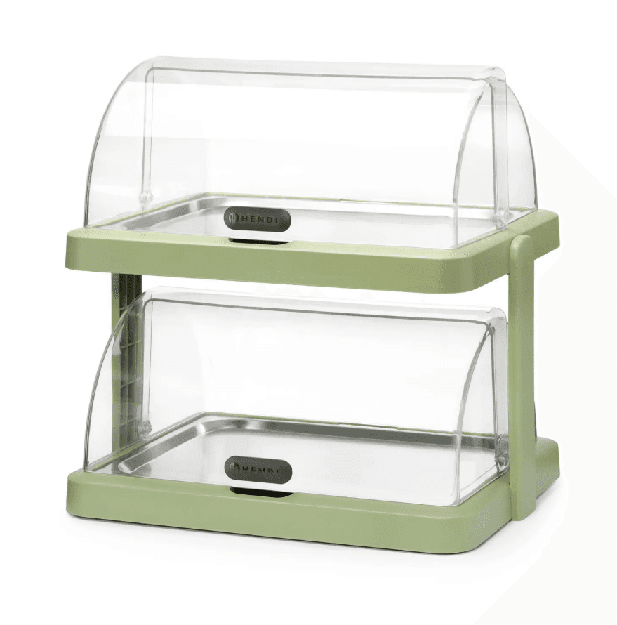 Вітрина подвійна охолоджувана, 480x355x(H)480мм, зелена, 871973 Hendi UNIQ ABS (Acrylonitril-butadieen-styrene);SAN (Styrene acrylonitrile resin) - зображення 1