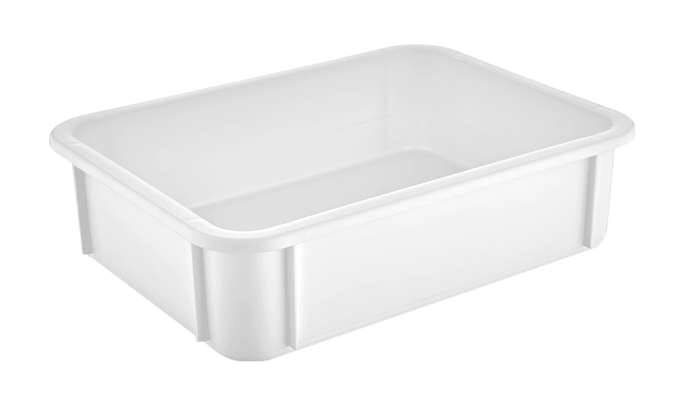 Контейнер для тіста для піци 300*400*100 мм з поліетилену, білий - зображення 1