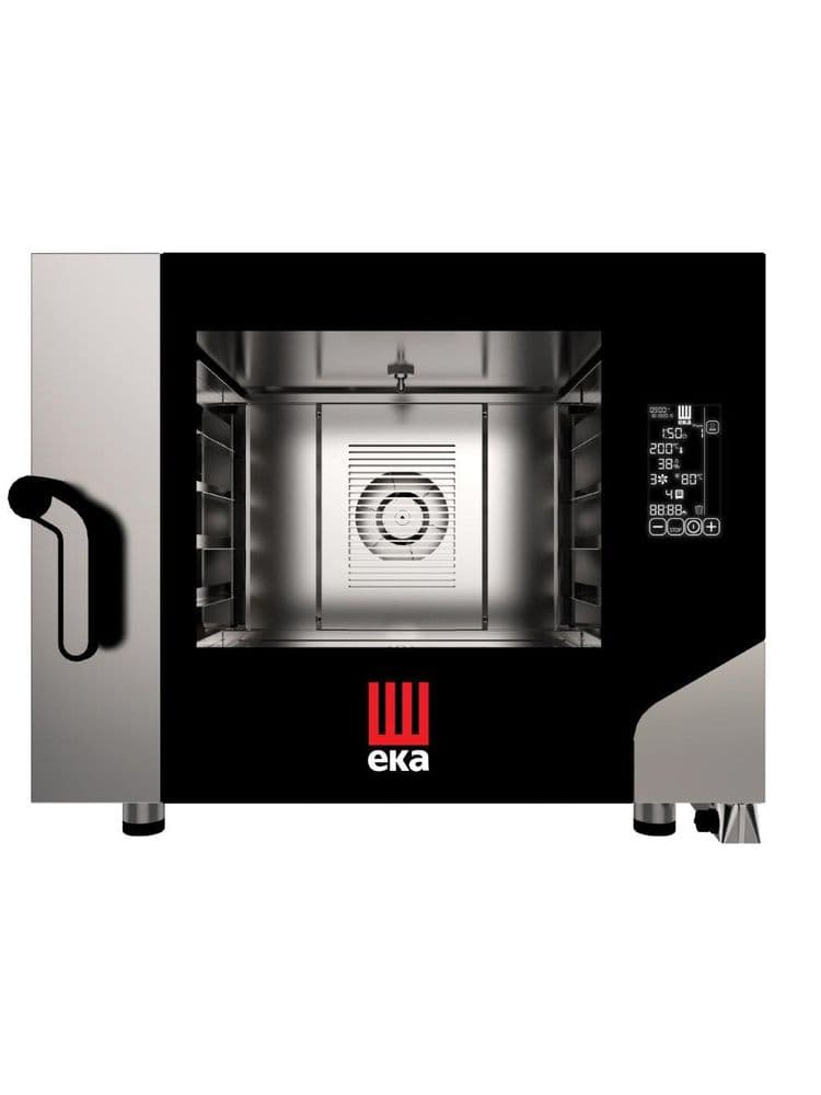 Конвектомат-Піч конвекційна парова, піч Millenial, чорний Mask Bakery, електрична, з електронним керуванням 4x 600x400 мм MKF464BM Hendi Double pane glass;18/0 Stainless steel - зображення 1