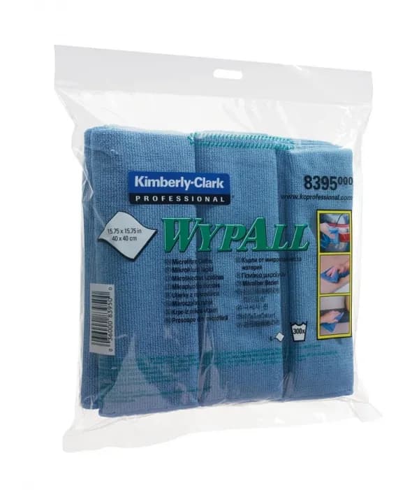 Серветка Kimberly-Clark WypAll з мікрофібри для прибирання, блакитна, 40х40 см, 1 шт - зображення 1